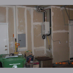 Tankless water heater in garage