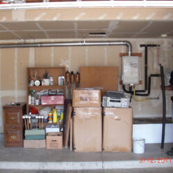 Garage tankless water heater installation