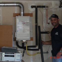 Proud tankless water heater installation
