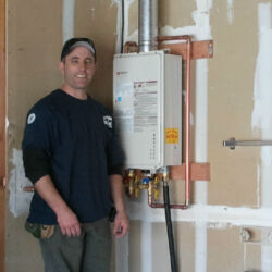 Clean indoors tankless water heater installation