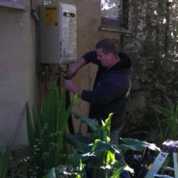 Tankless installation in action