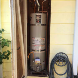 Outside Closet Water Heater Installation