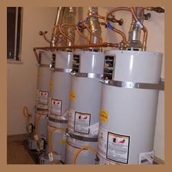 4 water heaters in a row