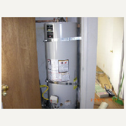 Closet water heater installation