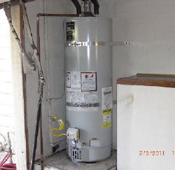 Water heater in garage